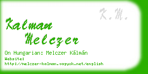 kalman melczer business card
