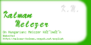 kalman melczer business card